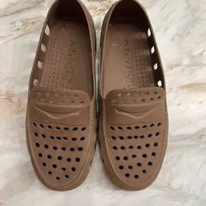 Kids Brown Slip-On Ventilated Sandals